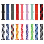 Adjustable Nylon Braided Elasticity Diamond Buckle Replacement Strap Watchband For Apple Watch Series, 7 & 6 & SE & 5 & 4 44mm/3 & 2 & 1 42mm - Image 3