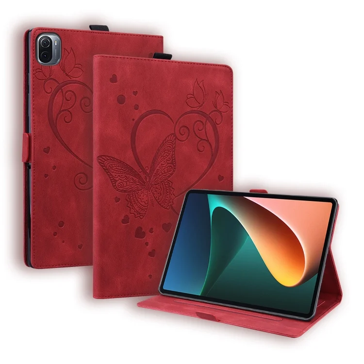 Love Butterfly Pattern Horizontal Flip Leather Case with Holder & Sleep / Wake-up Function, For Xiaomi Pad 5 / Pad 5 Pro