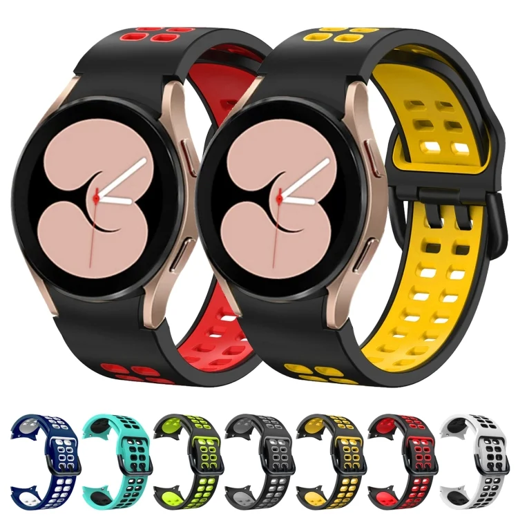 EDA002243401_B3.webp Double-row Hole Two-color Silicone Replacement Strap Watchband - Image 4