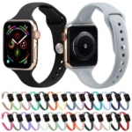 Slimming Silicone Replacement Watchband For Apple Watch Series - Image 2