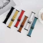 Oil Edge Bright Surface Leather Strap Watchband For Apple Watch Series - Image 5