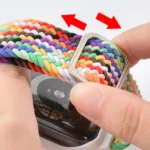 TPU Frame Buckle Braid Integrated Replacement Watchband For Apple Watch Series - Image 5