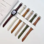 Knife Tail Shaped Cowhide Replacement Watchband For Apple Watch Series - Image 2