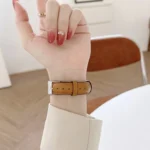 Knife Tail Shaped Cowhide Replacement Watchband For Apple Watch Series - Image 4