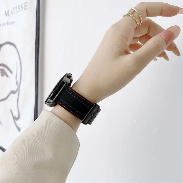 EDA002331501A_2.webp Universal Tricolor Sewing Leather Strap Watchband - Image 4