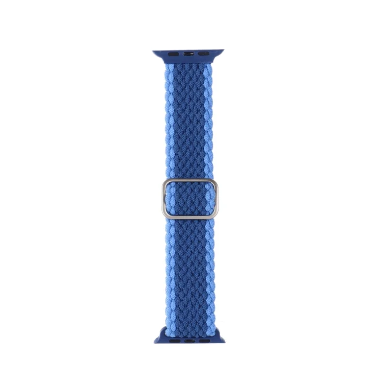 Adjustable Striped Woven Nylon Strap Watchband For Apple Watch Series