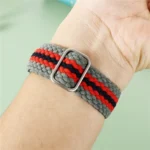 Adjustable Striped Woven Nylon Strap Watchband For Apple Watch Series - Image 7