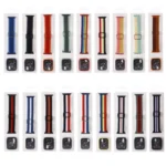 Adjustable Striped Woven Nylon Watchband + Watch Case Set For Apple Watch Series - Image 2