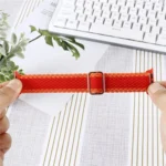 Adjustable Striped Woven Nylon Watchband + Watch Case Set For Apple Watch Series - Image 4