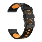 22mm Three Rows Holes Two-color Silicone Strap Watchband