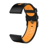 22mm Three Rows Holes Two-color Silicone Strap Watchband - Image 5
