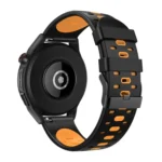 22mm Three Rows Holes Two-color Silicone Strap Watchband - Image 6