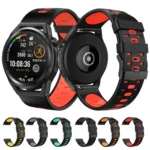 22mm Three Rows Holes Two-color Silicone Strap Watchband - Image 2