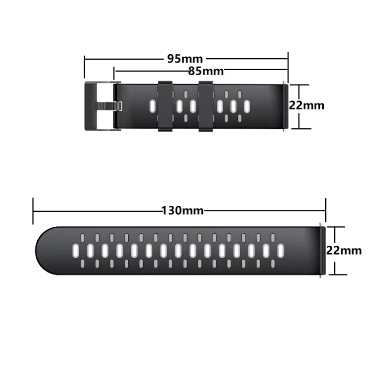 EDA002376401_B2.webp 22mm Three Rows Holes Two-color Silicone Strap Watchband - Image 3