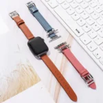 14mm Cowhide Leather Watchband For Apple Watch Series - Image 6