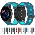 Two-color Stripe Silicone Watchband - Image 2