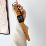 Flat Texture Leather Strap For Apple Watch Series - Image 4