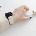 Flat Texture Leather Strap For Apple Watch Series - Image 5