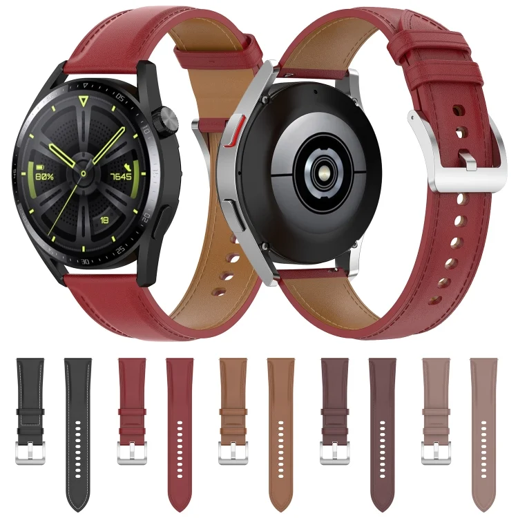 EDA002597301_B3.webp 22mm Genuine Leather Watch Strap for Huawei Watch GT3 46mm/GT2 46mm/Samsung Galaxy Watch3 45mm - Image 4