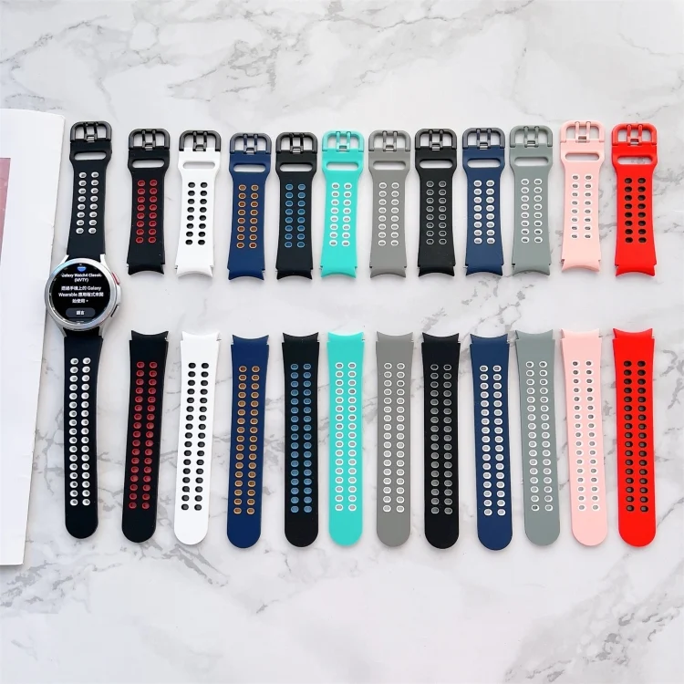EDA002619702_B1.webp Double Buckles Two-color Silicone Watchband - Image 2