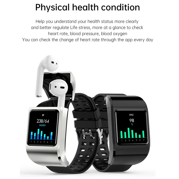 EDA002741001_B4.webp G36pro 1.3 inch IPS Screen Earphone Smart Watch,Support Blood Pressure Measurement / Sleep Monitoring - Image 5