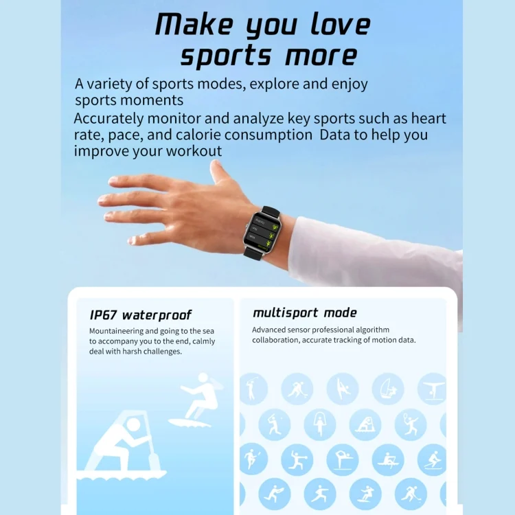 EDA002741101_B5.webp L21 1.69 inch TFT Screen Smart Watch,Support Blood Pressure Monitoring / Sleep Monitoring - Image 6