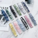 Single Loop Elasticity Cloth Grid Watchband For Apple Watch Series - Image 3
