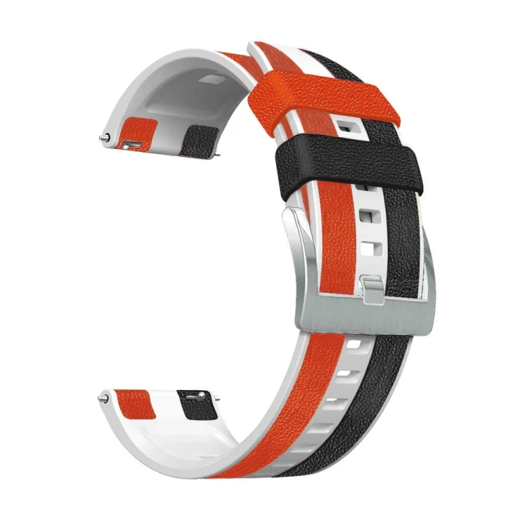 22mm Double Patch Leather Tricolor Watch Strap for Huawei Watch GT 3 46mm