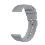 Pockmarked Silver Buckle Silicone Watch Strap for Huawei Watch / Samsung Galaxy Watch - Image 4