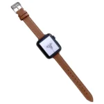 Plain Leather Watchband For Apple Watch Series
