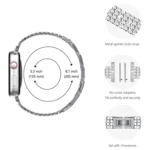 Universal Four-Row Diamond Metal Watch Band - Image 2