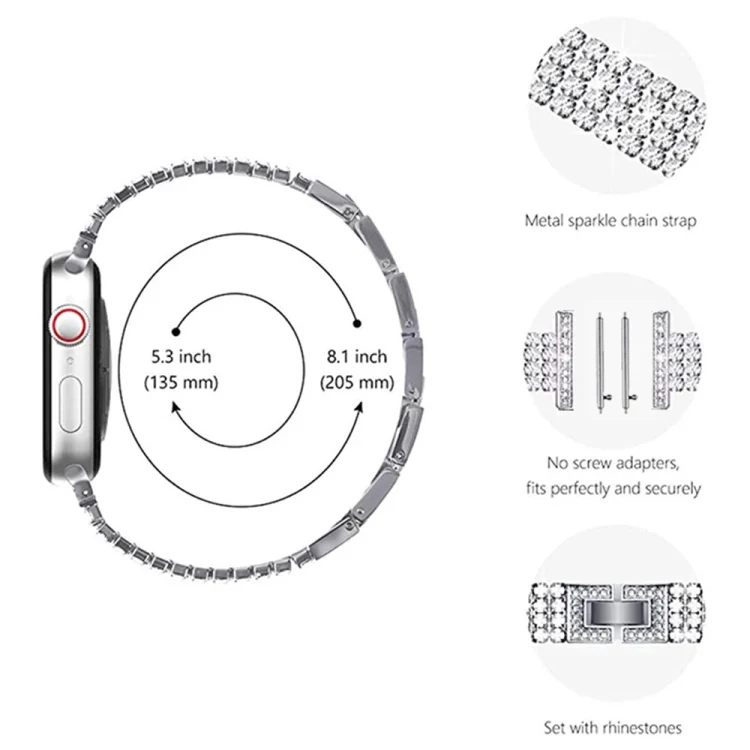 EDA002887801_B1.webp Universal Four-Row Diamond Metal Watch Band - Image 2