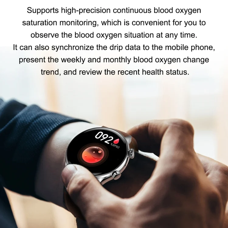 EDA002934501_B4.webp HK8Pro 1.36 inch AMOLED Screen Leather Strap Smart Watch, Support NFC Function / Blood Oxygen Monitoring - Image 5