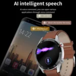 SK7Plus 1.28 inch IPS Screen Leather Strap Smart Watch, Support Bluetooth Call/Sleep Monitoring - Image 5