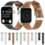 Hollow Genuine Leather Watch Band For Apple Watch Series - Image 2
