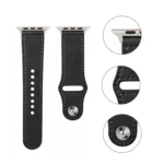 Nail Silver Buckle Leather Watch Band For Apple Watch Series - Image 3