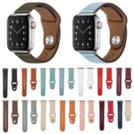 Nail Silver Buckle Leather Watch Band For Apple Watch Series - Image 4