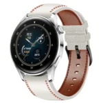 Tricolor Stitching Genuine Leather Watch Band