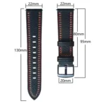 Tricolor Stitching Genuine Leather Watch Band - Image 2