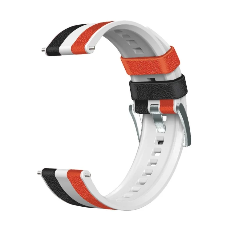 EDA003139001A_1.webp 22mm Silicone + Leather Tri-color Watch Band - Image 4