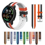 22mm Silicone + Leather Tri-color Watch Band - Image 3