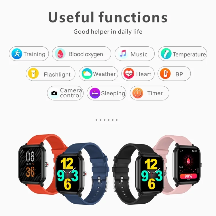 EDA003140601_B2.webp Q9 Pro 1.7 inch TFT HD Screen Smart Watch, Support Body Temperature Monitoring/Heart Rate Monitoring - Image 3