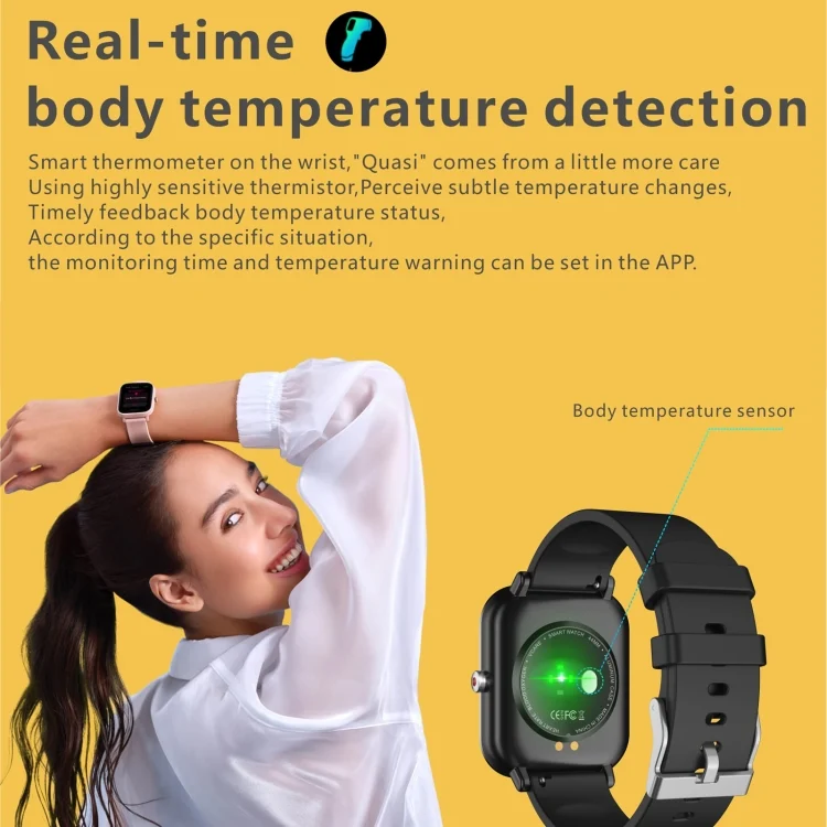 EDA003140601_B3.webp Q9 Pro 1.7 inch TFT HD Screen Smart Watch, Support Body Temperature Monitoring/Heart Rate Monitoring - Image 4