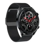 AK32 1.36 inch IPS Touch Screen Smart Watch, Support Bluetooth Calling/Blood Oxygen Monitoring,Style: Steel Watch Band