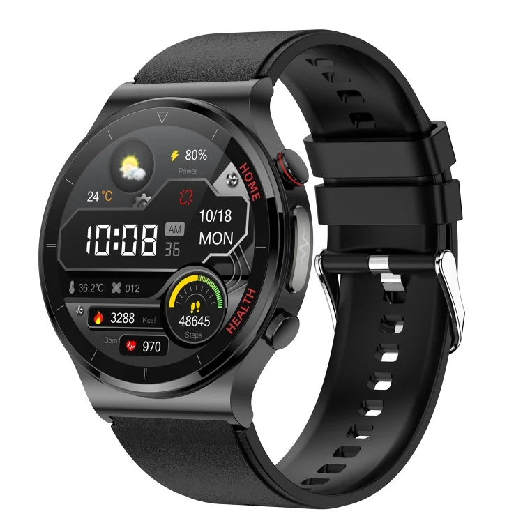 EDA003294901A.webp E300 1.32 Inch Screen TPU Watch Strap Smart Health Watch Supports Body Temperature Monitoring, ECG monitoring blood pressure - Image 1