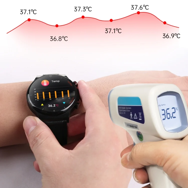 EDA003294901_B4.webp E300 1.32 Inch Screen TPU Watch Strap Smart Health Watch Supports Body Temperature Monitoring, ECG monitoring blood pressure - Image 5