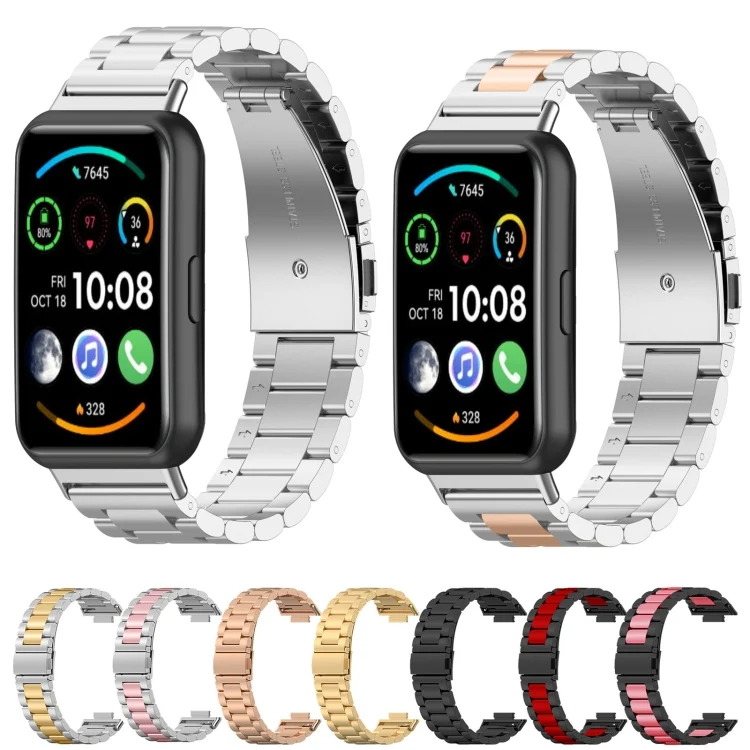 EDA003302401_B3.webp For Huawei Watch Fit 2 Three-bead Metal Stainless Steel Watch Band - Image 4