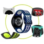 Double-row Hole Two-color Silicone Watch Band - Image 3