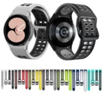 Double-row Hole Two-color Silicone Watch Band - Image 4