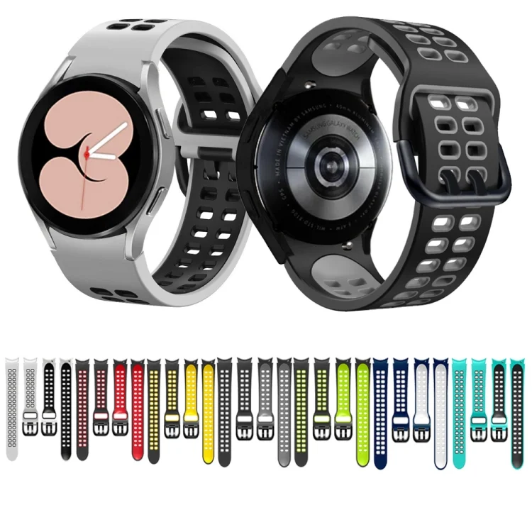 EDA003353701_B3.webp Double-row Hole Two-color Silicone Watch Band - Image 4